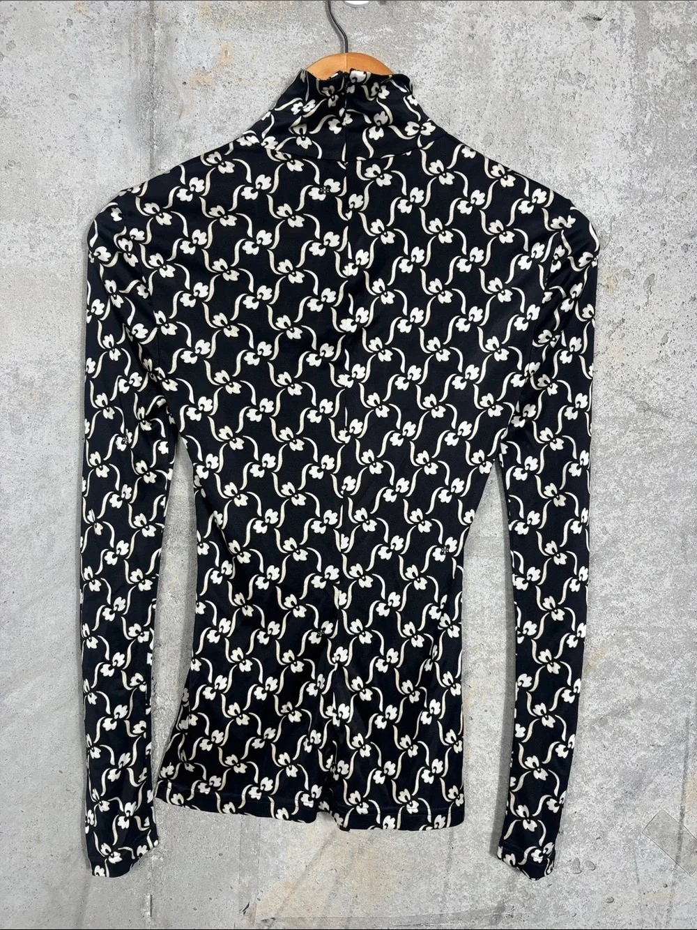 Tory Burch Black Silk Jersey Turtleneck